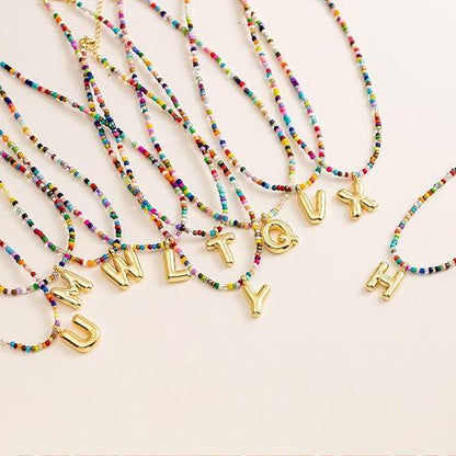 🌈LETZTER TAG DER AKTION – 50 % RABATT🎨 Buchstaben-Perlenkette für Damen🔤A-Z