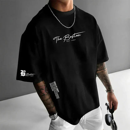 🎁Neuwaren 50% Rabatt💥Herren Urban Style Loose Fit T-Shirt – Premium Baumwollmix, Lässiger Oversize-Schnitt & Grafikdruck