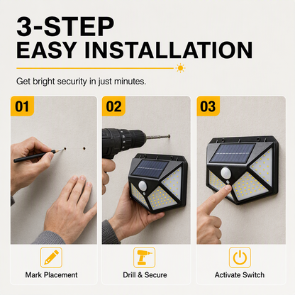 🔆 Kaufe 1, erhalte 1 GRATIS! Solar-Wandleuchte Außen Wasserdicht – Automatisch hell, zuverlässig sicher! 🏡 140 LEDs, kabellose Wandmontage, regenfest 🛡️