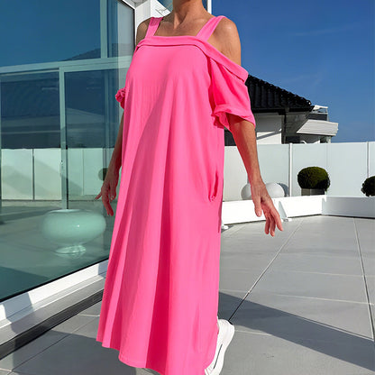 💞Lässiges Maxikleid mit offenen Schultern für Damen