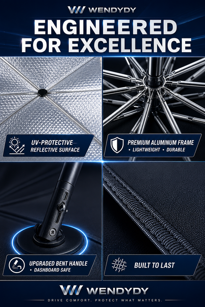 🔥 NUR NOCH HEUTE 50% RABATT! ☂️ Aufgerüsteter Autosonnenschutz-Regenschirm für Frontscheibe – 60°C Temperaturabsenkung, UV-Schutz, armaturenfreundlich, universal passend für alle Autos