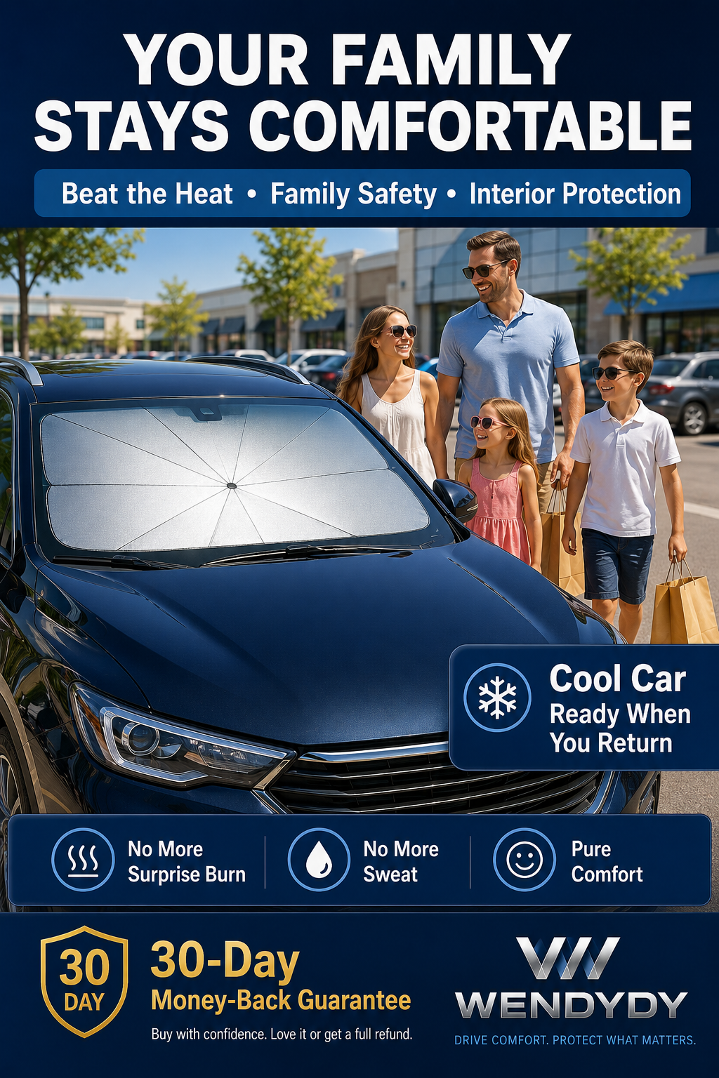 🔥 NUR NOCH HEUTE 50% RABATT! ☂️ Aufgerüsteter Autosonnenschutz-Regenschirm für Frontscheibe – 60°C Temperaturabsenkung, UV-Schutz, armaturenfreundlich, universal passend für alle Autos