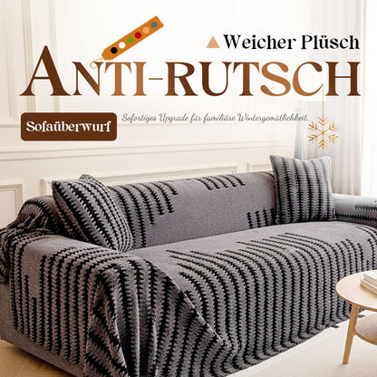 🛋️ 50% RABATT 2026! ✨ Plüsch Sofaüberwurf - Extra Dicke & Rutschfeste Decke mit Elastischen Kanten für Herbst und Winter 🍂❄️