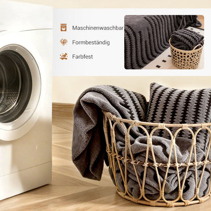 🛋️ 50% RABATT 2026! ✨ Plüsch Sofaüberwurf - Extra Dicke & Rutschfeste Decke mit Elastischen Kanten für Herbst und Winter 🍂❄️