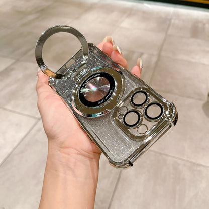 Passend für iPhone15PRO Vier-Ecken-Galvanik mit Glitter-Glanz und Anti-Tap Apple Handyhülle