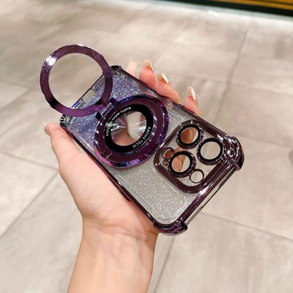 Passend für iPhone15PRO Vier-Ecken-Galvanik mit Glitter-Glanz und Anti-Tap Apple Handyhülle
