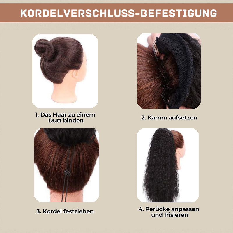 ⏳Begrenzte Zeit 50% Rabatt💥💖18 Zoll lockige, gewellte Frizz-Haarverlängerung mit Pferdeschwanz