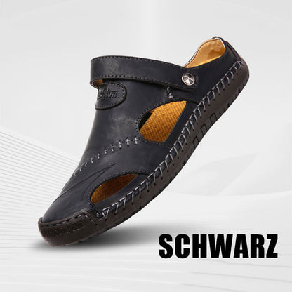 🏆Bis zu 50 % Rabatt!🔥Große Größe Weiches Leder Männer Atmungsaktive Outdoor-Sandalen