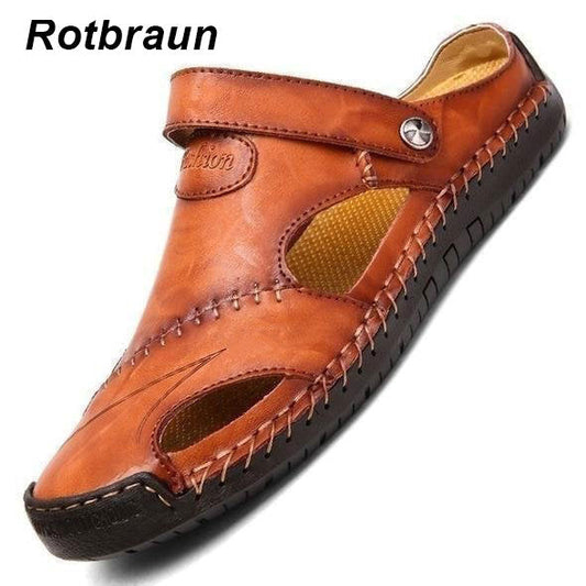🏆Bis zu 50 % Rabatt!🔥Große Größe Weiches Leder Männer Atmungsaktive Outdoor-Sandalen
