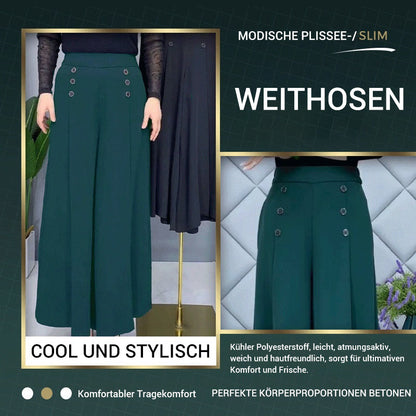 👖 50% RABATT JETZT ! 🔥 Falten-Weitbeinhosen – Schmeichelhafte Silhouette, Bequemer Tragekomfort & Vielseitiger Stil 💃