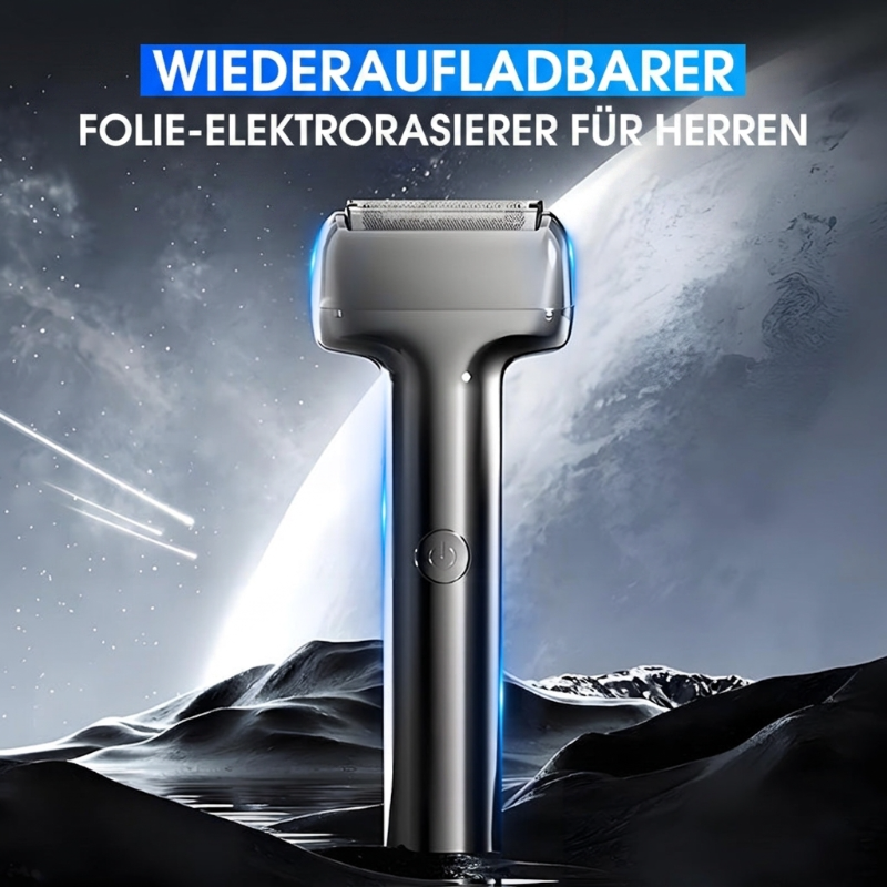 💥 50 % Rabatt ! Wiederaufladbarer Folien-Elektrorasierer für Herren – 60 Minuten Akkulaufzeit, IPX6 wasserfest, flüsterleiser Betrieb für empfindliche Haut-Gcom