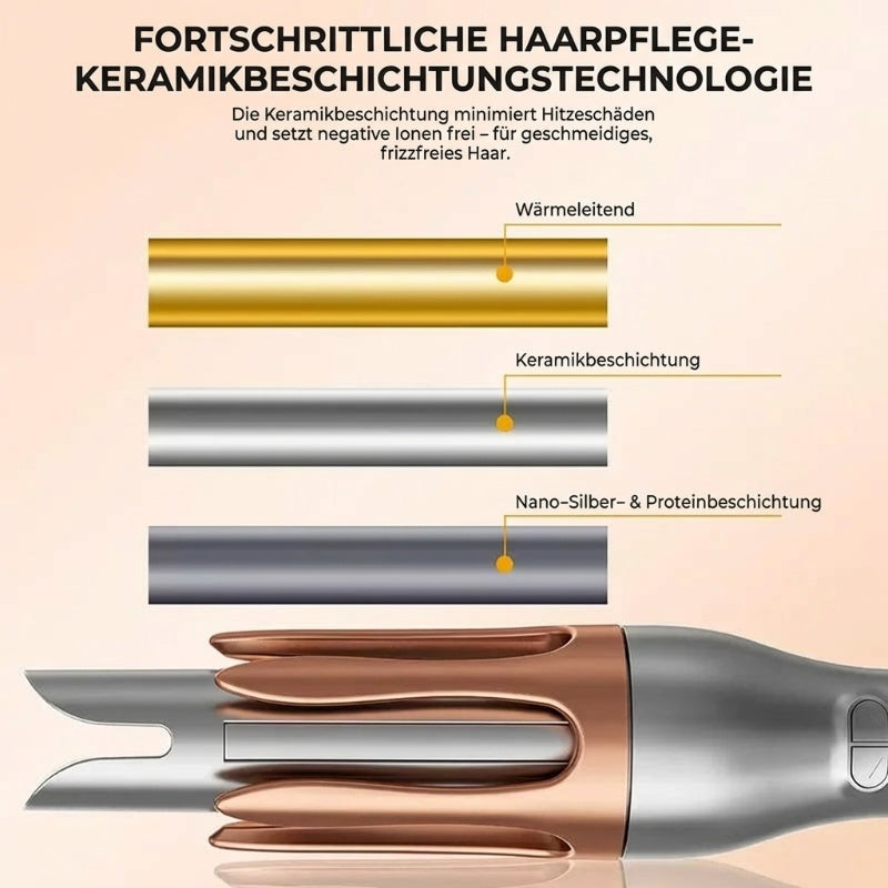 Dual-Spannungs-Keramik-Automatik-Lockenstab-Set 10 Sekunden rotierender Lockenstab Wellen-Eisen Magischer automatischer Lockenstab für den Heimgebrauch