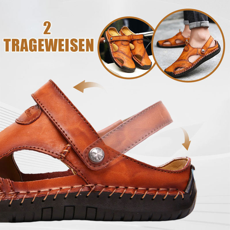 🏆Bis zu 50 % Rabatt!🔥Große Größe Weiches Leder Männer Atmungsaktive Outdoor-Sandalen