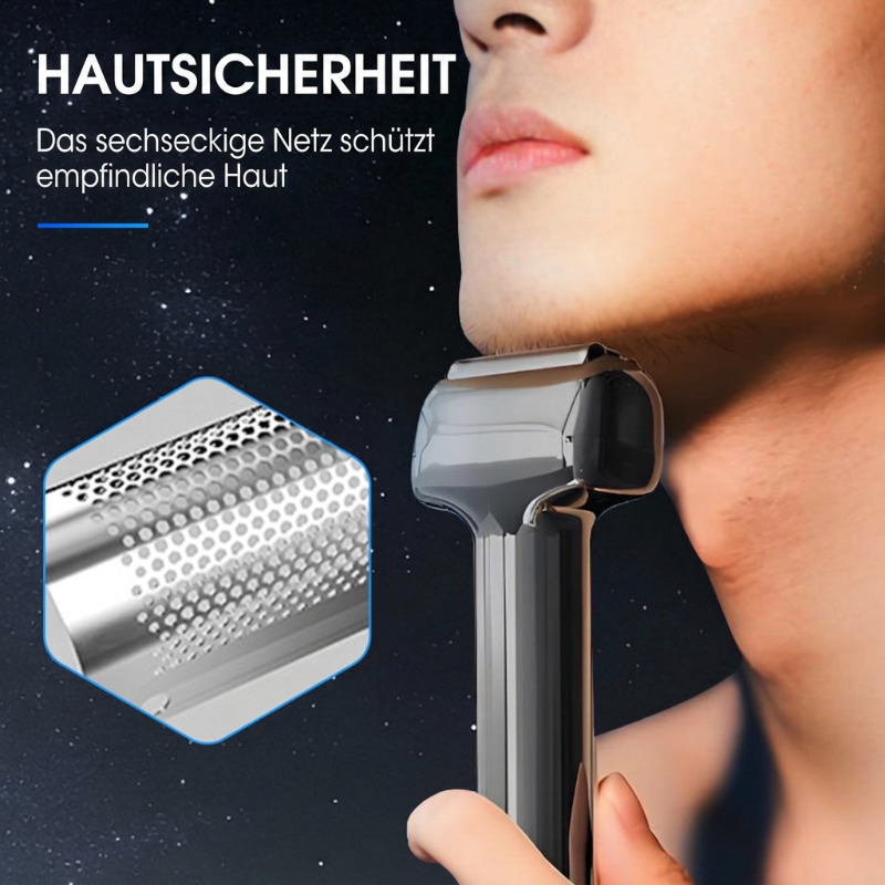 💥 50 % Rabatt ! Wiederaufladbarer Folien-Elektrorasierer für Herren – 60 Minuten Akkulaufzeit, IPX6 wasserfest, flüsterleiser Betrieb für empfindliche Haut-Gcom