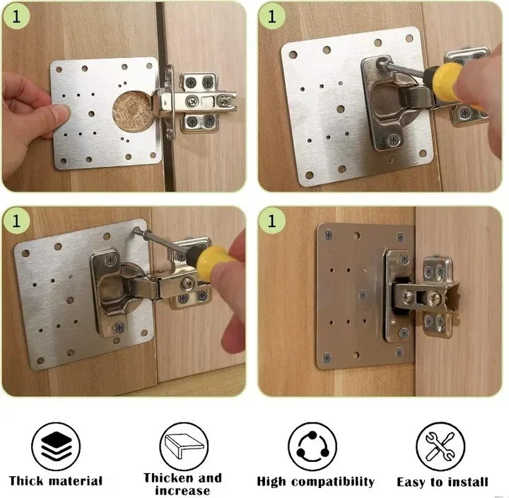 🔥Kaufe 1, erhalte 1 GRATIS!🛠️ HingePlate DIY Möbelscharniere Reparatur Seitenplatte 🏠 Einfache Scharnierreparatur