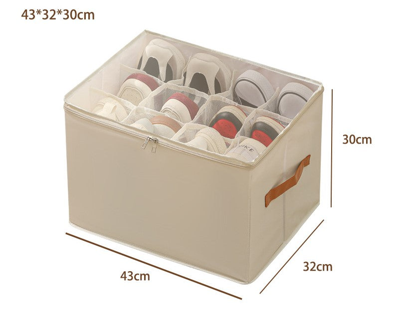 👟 50% RABATT! 🧺 Schuh-Aufbewahrungsbox aus Stoff – Zusammenklappbar, staubdicht & atmungsaktiv – Ideal für Schränke & Schlafzimmer ✨