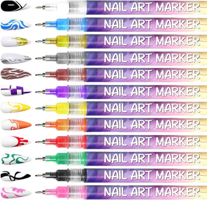 🎅🎁Weihnachtsangebot – 50 % Rabatt⏳12 Farben Nagelkunst-Stifte Set🎨💅