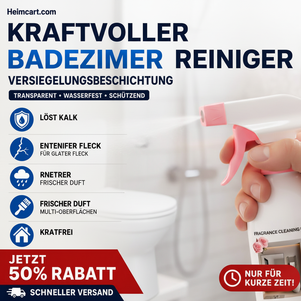 🥳HEISSER ANGEBOT 2026🥳💞ÜBER 50.000 VERKAUFT!🚿✨ 50 % RABATT! Mehrzweck-Badezimmerreiniger-Spray – Löst Kalk- und Seifenrückstände schnell auf. Kein mühsames Schrubben – einfach aufsprühen und abwischen für streifenfreien Glanz! 🧼💨