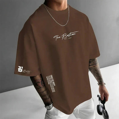 🎁Neuwaren 50% Rabatt💥Herren Urban Style Loose Fit T-Shirt – Premium Baumwollmix, Lässiger Oversize-Schnitt & Grafikdruck