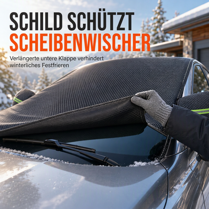⏳Time-Limited Special⏰ Verdickte magnetische Sonnenblende und Schneeabdeckung für die Autowindschutzscheibe, wasserdichte halbe Autoabdeckung mit reflektierenden Streifen🚗