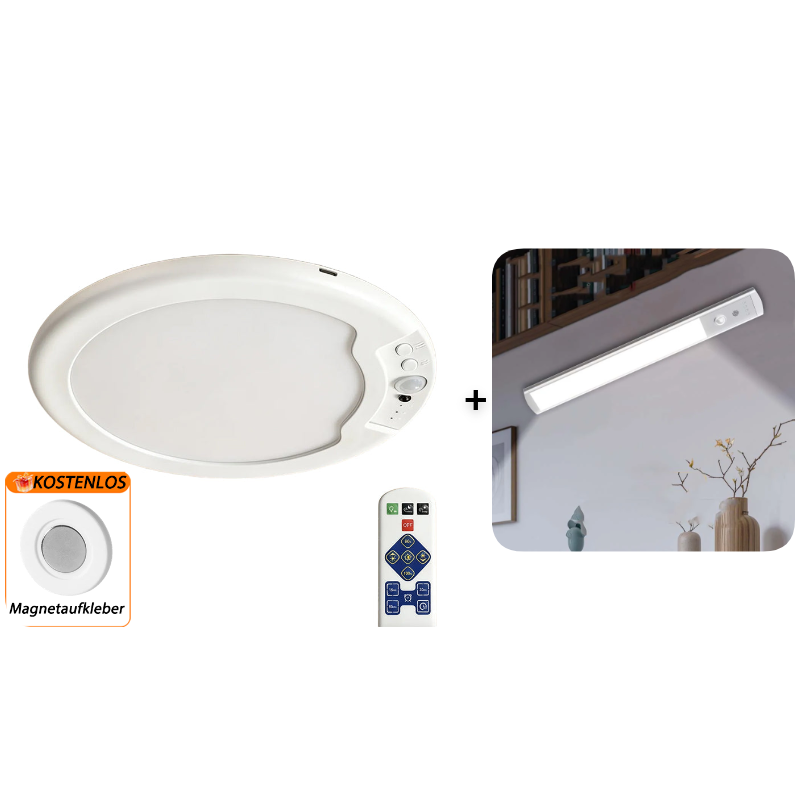 💎50% Rabatt✨Wiederaufladbare LED-Deckenleuchte mit Bewegungssensor💡⚡Licht per Sprachbefehl – Schluss mit dem lästigen Drücken von Schaltern🔌
