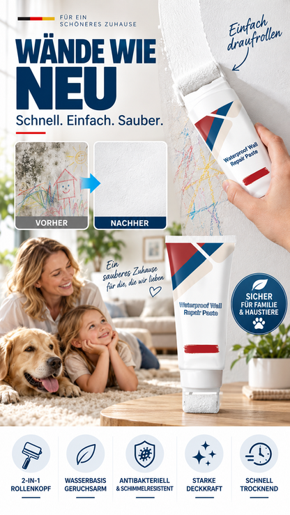 🧱🖌️✨ JETZT 50 % RABATT! Wasserfeste Wandausbesserungspaste mit integrierter kleiner Walzbürste – revolutionäre All-in-One-Lösung für einfaches, kleckerfreies Auftragen und langanhaltende Ergebnisse 🏠