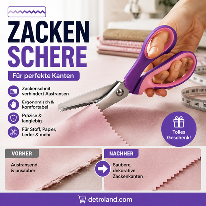 ✂️ 50% RABATT! 🧵 Multifunktionale Zickzack-Schere – Gezackte Klingen, präzise & langlebig – Ideal für Stoffe, Nähprojekte & Bastelarbeiten ✨