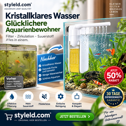 🌊 50 % Rabatt! Multifunktionaler Mini-Aquariumfilter – Filterung, Umwälzung & Belüftung 🐠 Flüsterleise, kompakt & leicht zu reinigen