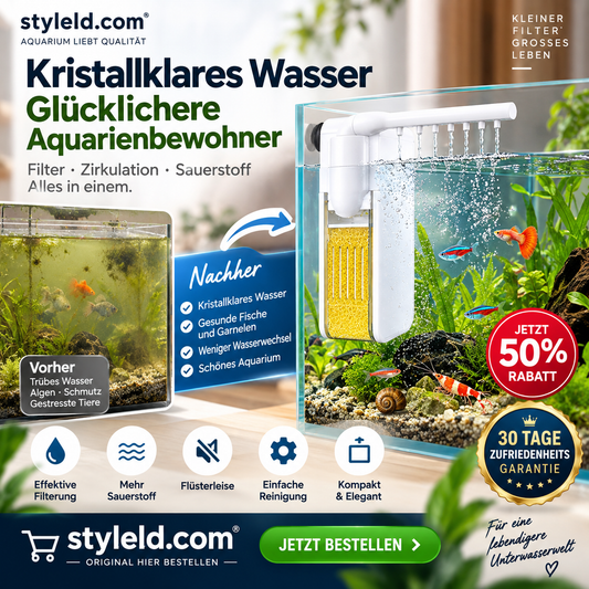 🌊 50 % Rabatt! Multifunktionaler Mini-Aquariumfilter – Filterung, Umwälzung & Belüftung 🐠 Flüsterleise, kompakt & leicht zu reinigen
