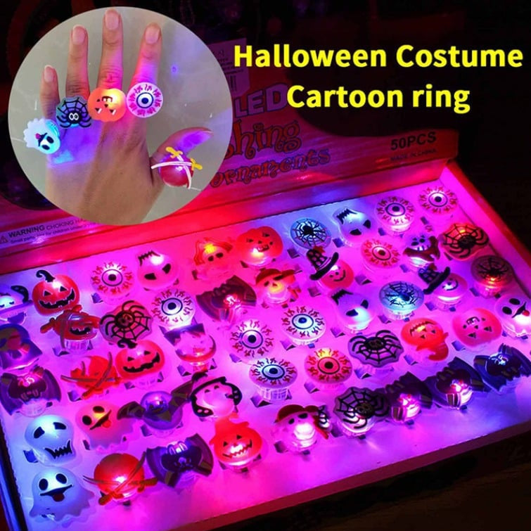 🎁LED-Leuchtring für Halloween😍 – Set mit 50 Stück