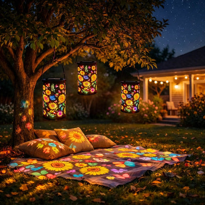 🌞NEUHEITEN FÜR 2026 – 60 % RABATT🌞Hängende Solar-Schattenlaterne mit durchbrochenem Design