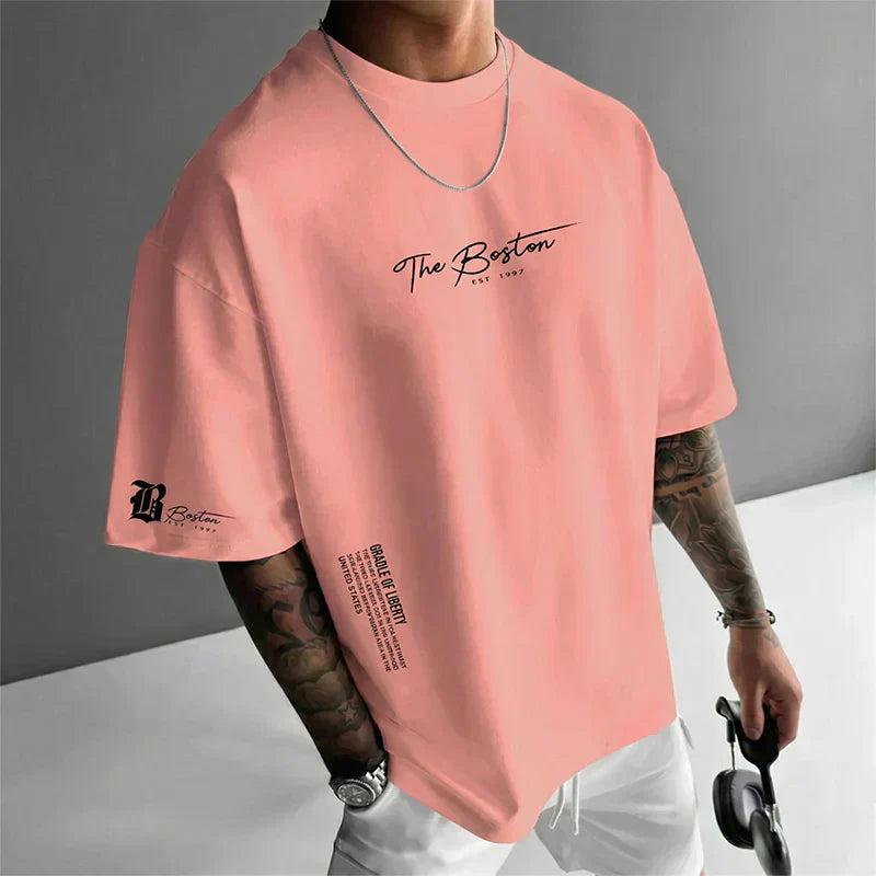 🎁Neuwaren 50% Rabatt💥Herren Urban Style Loose Fit T-Shirt – Premium Baumwollmix, Lässiger Oversize-Schnitt & Grafikdruck