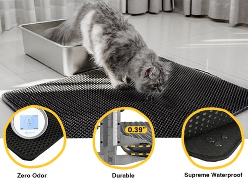 🐾 50 % Rabatt! Zweilagige Katzenstreumatte – weniger Streu auf dem Boden! 🐱 Streu auffangen, einfach ausschütten, rutschfest auslegen 🧹