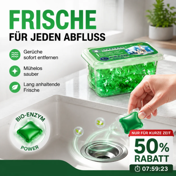 🏠50 % Rabatt!💧  Abfluss‑Deodorant‑Tabs – Bio‑Enzym‑Formel neutralisiert Gerüche direkt an der Quelle. Sofortiger Frischeduft, ohne aggressive Chemikalien. Verabschieden Sie sich von unangenehmen Gerüchen. 🚰✅