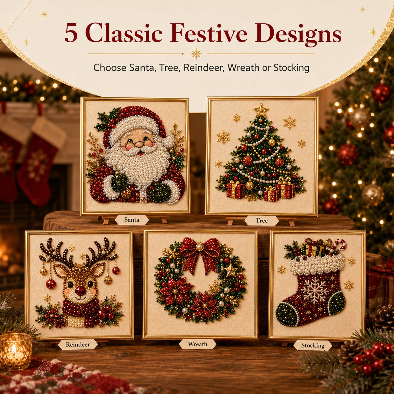 💎 -50% RABATT | 🎅Weihnachts-Diamond-Painting-Set – Kreativer Bastelspaß für Groß & Klein