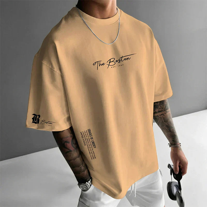 🎁Neuwaren 50% Rabatt💥Herren Urban Style Loose Fit T-Shirt – Premium Baumwollmix, Lässiger Oversize-Schnitt & Grafikdruck