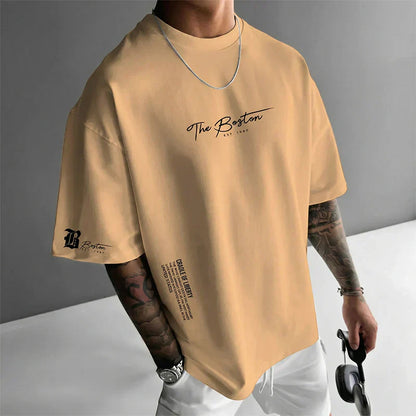 🎁Neuwaren 50% Rabatt💥Herren Urban Style Loose Fit T-Shirt – Premium Baumwollmix, Lässiger Oversize-Schnitt & Grafikdruck
