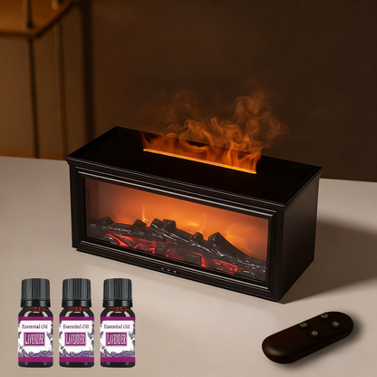 🔥 50 % RABATT – LETZTER TAG! 💦 Luftbefeuchter mit Kaminfeuer-Effekt – 7 LED-Farben und Fernbedienung, beruhigende Atmosphäre für Zuhause/Büro 🌙📦