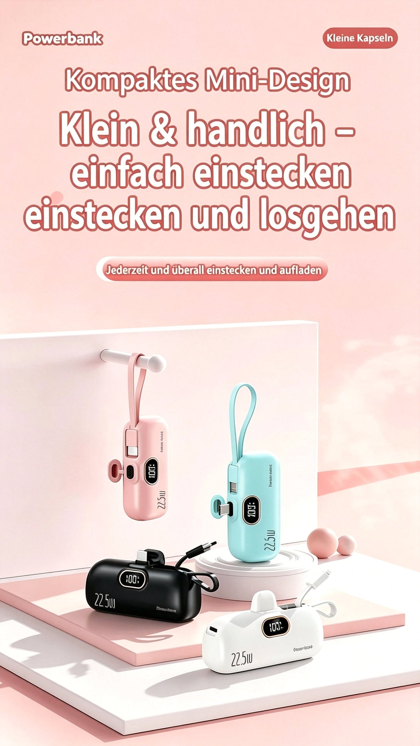 🔥VERKAUFSHIT – ÜBER 50.000+ VERKAUFT!🔋📱Mini-Powerbank 5000mAh – Tragbar, Schnellladung & Perfekt für Unterwegs✨