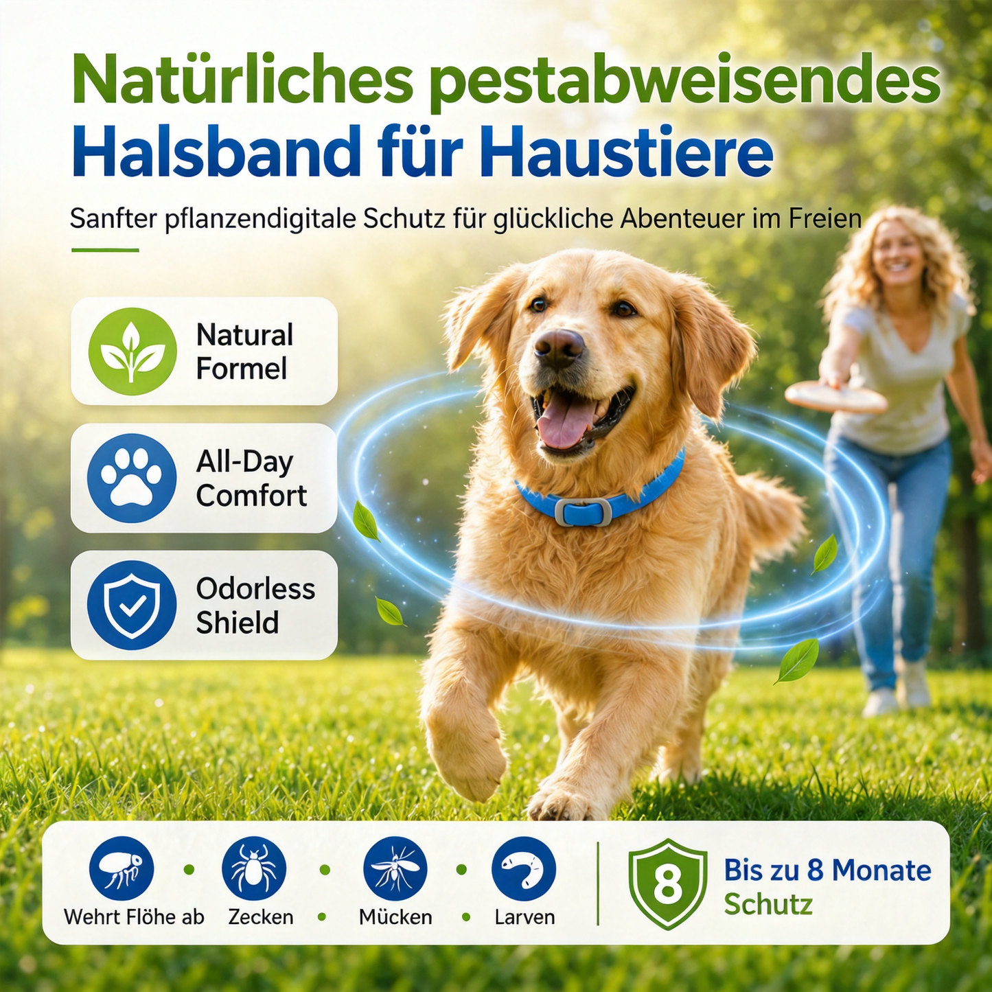 🎁 1+1 GRATIS🛡️Halsband mit natürlichen ätherischen Ölen zur Abwehr von Schädlingen bei Haustieren