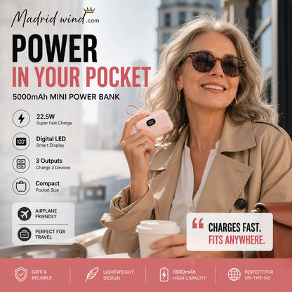 🔥VERKAUFSHIT – ÜBER 50.000+ VERKAUFT!🔋📱Mini-Powerbank 5000mAh – Tragbar, Schnellladung & Perfekt für Unterwegs✨