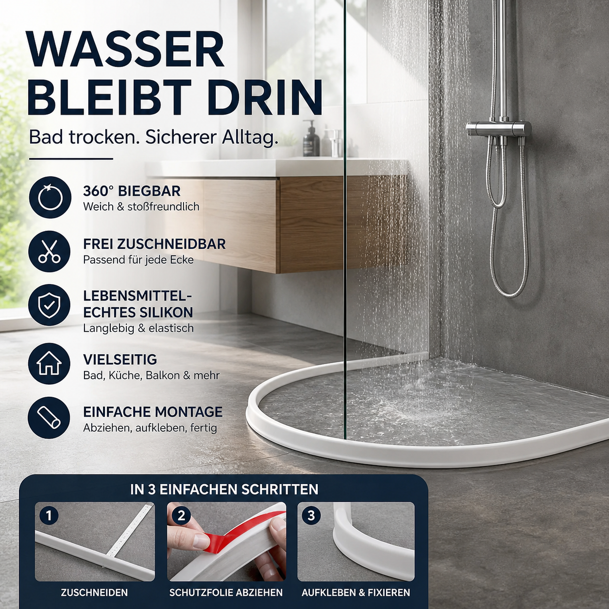🏆 50 % RABATT! 🚿 Selbstklebende Wasserrückhaltesperre