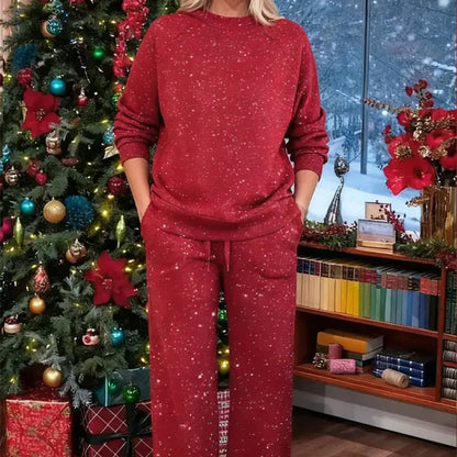 ⌛ Nur noch 3 Tage – 49% auf alles! ⏰Damen-Glitzer-Zweiteiler: Pullover & Hose