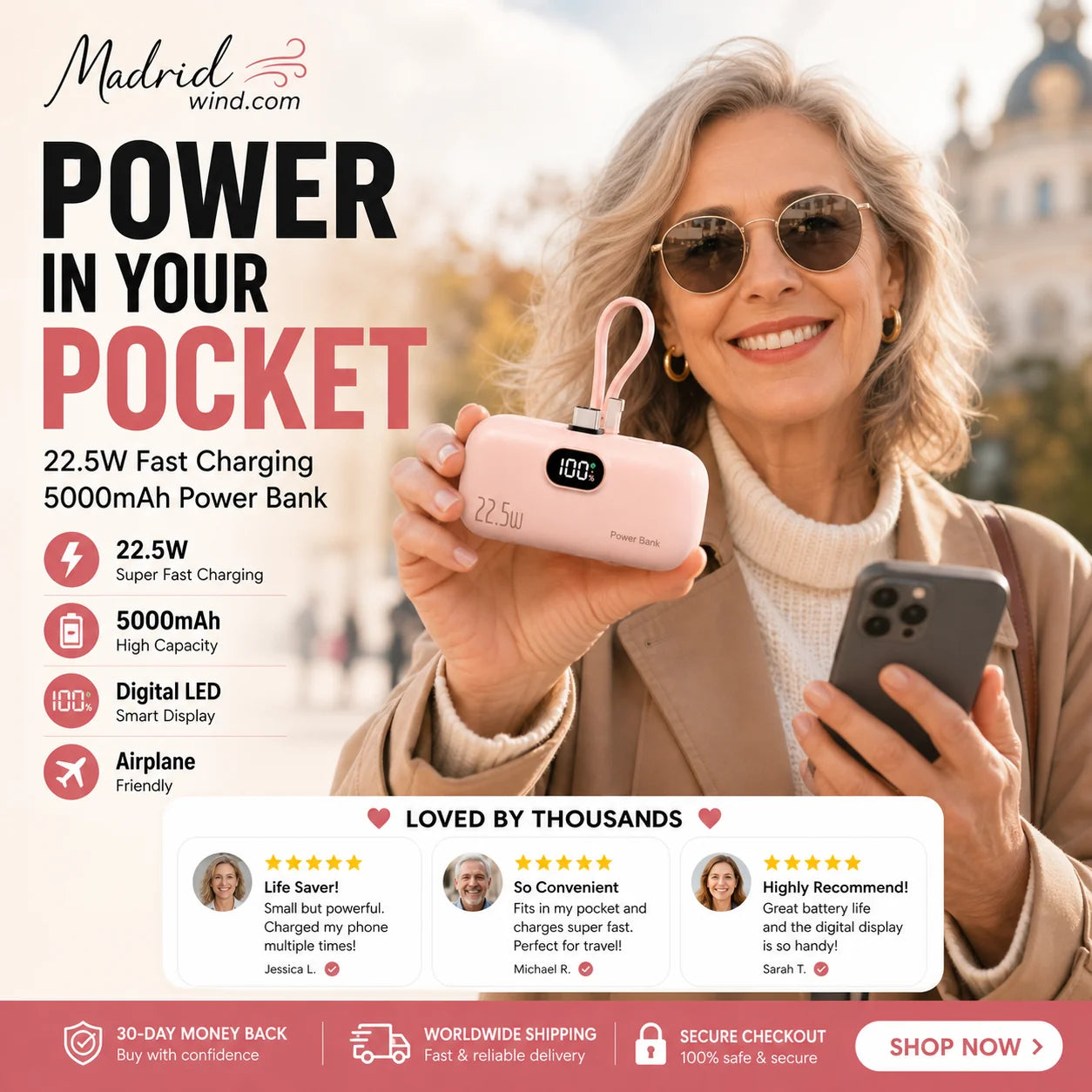 🔥VERKAUFSHIT – ÜBER 50.000+ VERKAUFT!🔋📱Mini-Powerbank 5000mAh – Tragbar, Schnellladung & Perfekt für Unterwegs✨