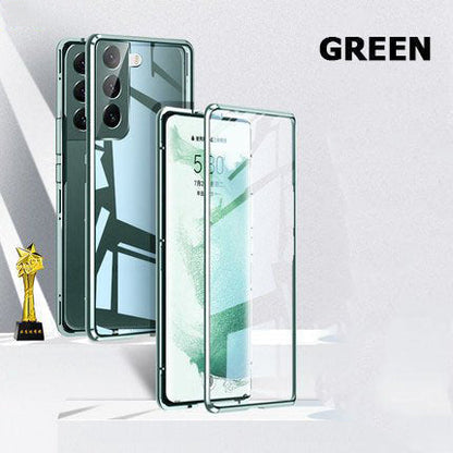 🔥58% Rabatt für kurze Zeit🔥Magnetische doppelseitige Telefonhülle aus gehärtetem Glas mit Anti-Peeping-Effekt für die Samsung-Serie S21-25