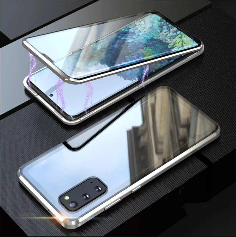 🔥58% Rabatt für kurze Zeit🔥Magnetische doppelseitige Telefonhülle aus gehärtetem Glas mit Anti-Peeping-Effekt für die Samsung-Serie S21-25