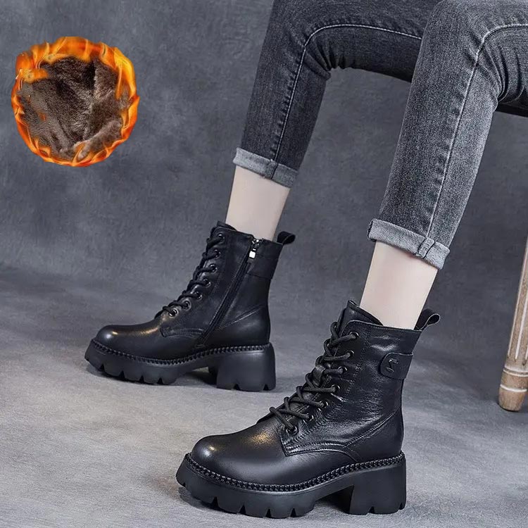 Orthopädische bequeme Damenstiefel aus Leder