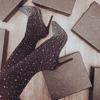 🌟50% RABATT✨Glitzernde Faux-Diamanten-Kniestiefel für Frauen✨