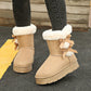 Klassische Plateau-Schneestiefel für Frauen mit Plüsch-Schleife-Kostenloser Versand