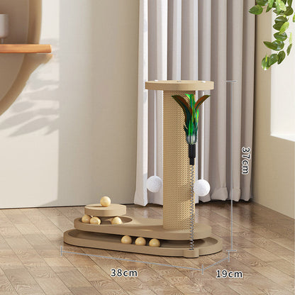 🐱 50% RABATT! 🧶 Interaktiver Kratzbaum – Federangel, Kugeln & Sisalpfosten ✨
